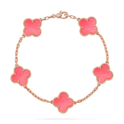 [OAKJURI Jewelry] CLOVER 5 MOTIFS  PINK MOP BRACELET COLLECTION