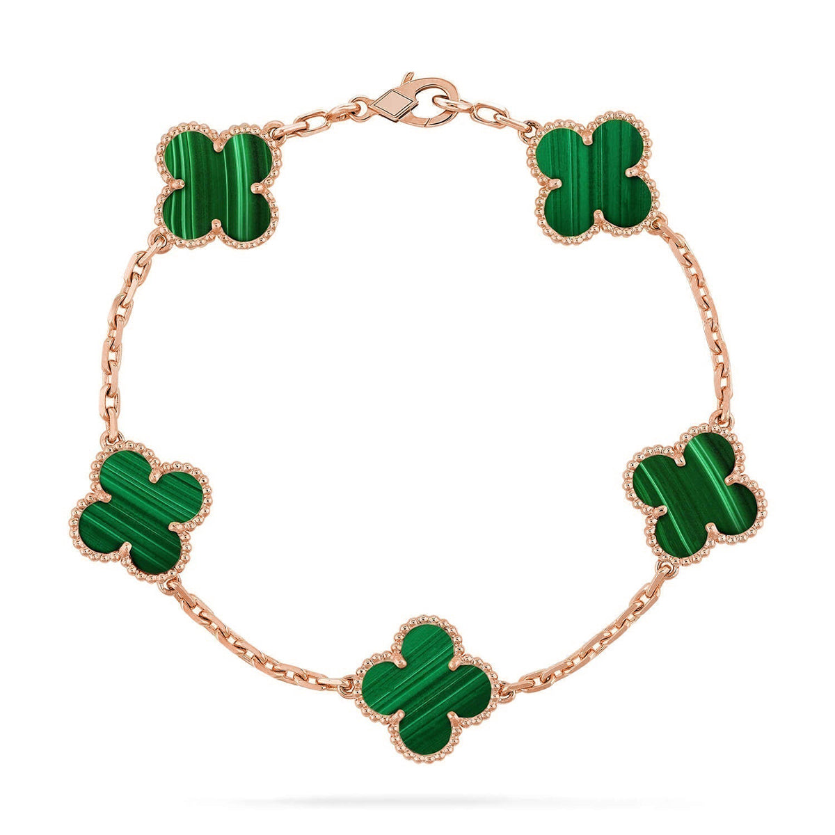 [OAKJURI Jewelry] CLOVER 5 MOTIF MALACHITE BRACELET COLLECTION