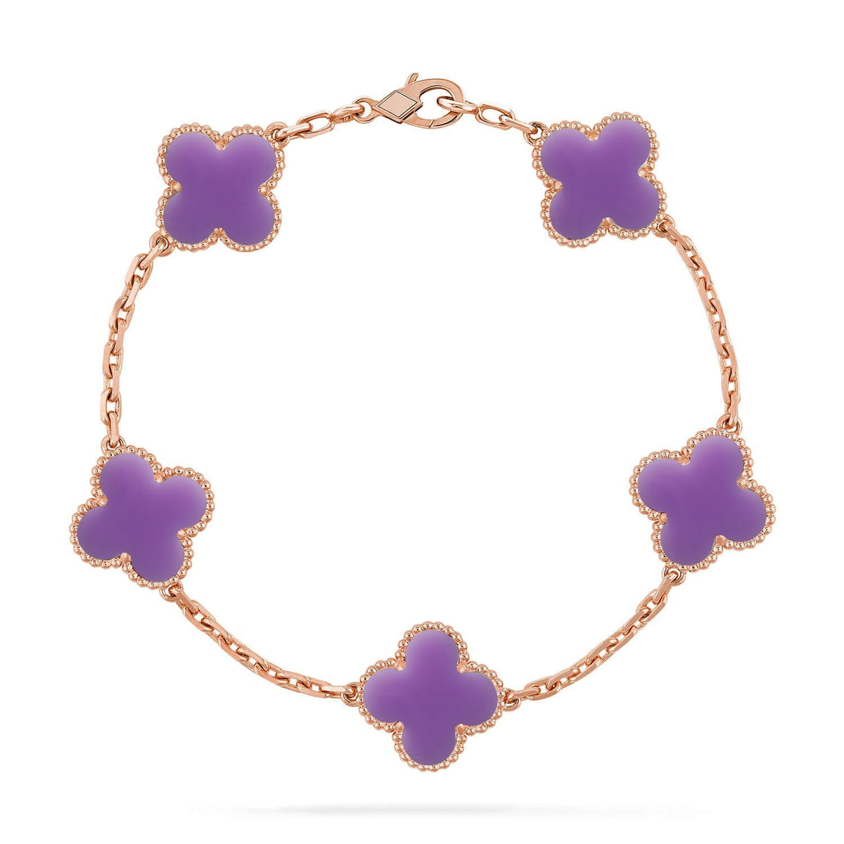 [OAKJURI Jewelry]CLOVER 5 MOTIF LIGHT PURPLE BRACELET COLLECTION