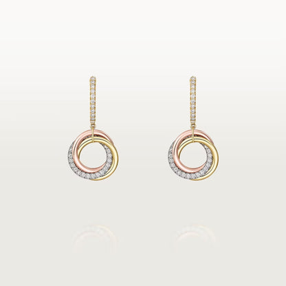 [OAKJURI Jewelry] TRINITY HALF DIAMOND  EARRINGS