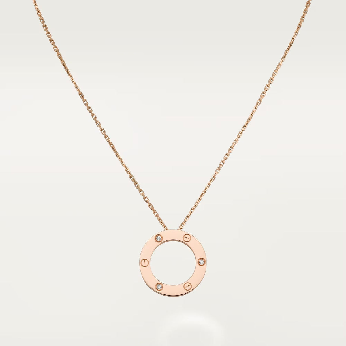 [OAKJURI Jewelry] LOVE NECKLACE 16MM 3 DIAMONDS
