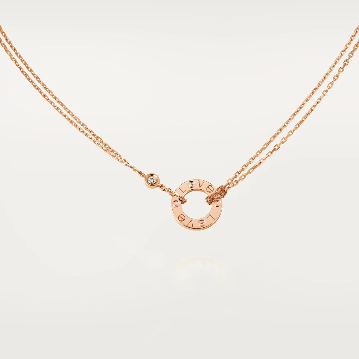 [OAKJURI Jewelry] LOVE NECKLACE 16MM 2 DIAMONDS