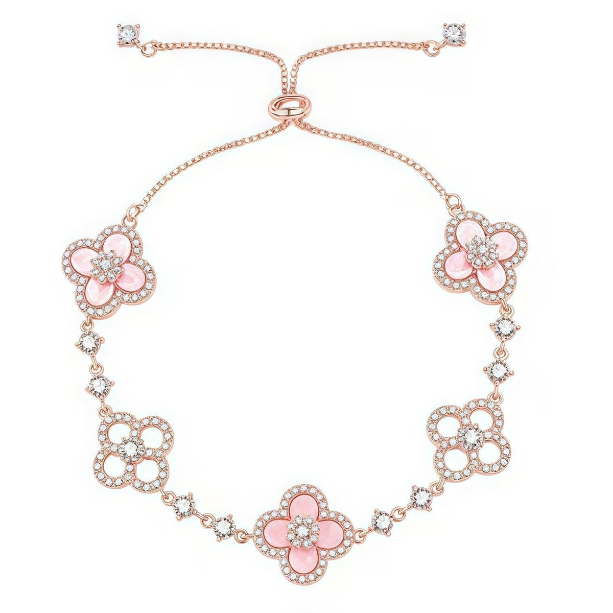 [OAKJURI Jewelry]CLOVER 5 MOTIF PINK BLUE RED WHITE BRACELET