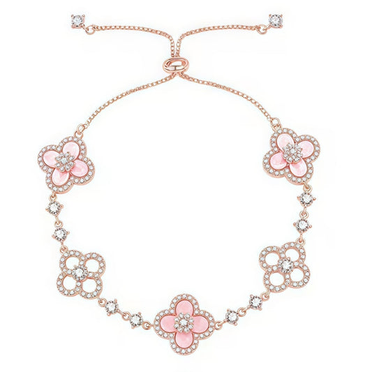 [OAKJURI Jewelry]CLOVER 5 MOTIF PINK BLUE RED WHITE BRACELET