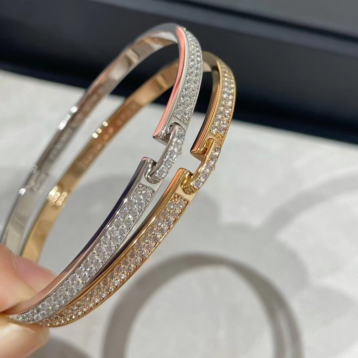 [OAKJURI Jewelry]LIENS VIDENCE DIAMOND PAVED BRACELET
