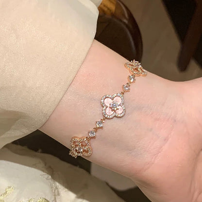 [OAKJURI Jewelry]CLOVER 5 MOTIF PINK BLUE RED WHITE BRACELET