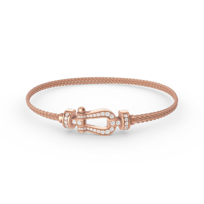 [OAKJURI Jewelry]FORCE SMALL HORSESHOE  DIAMOND CHAIN ROPE BRACELET