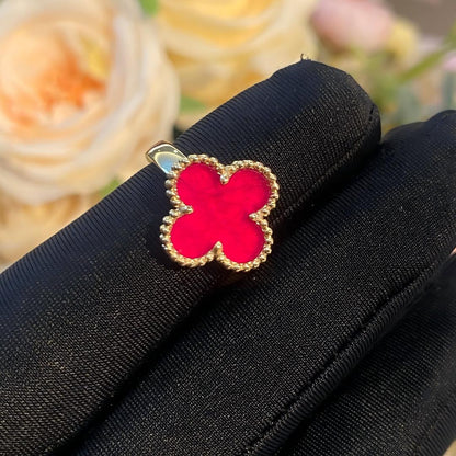 [OAKJURI Jewelry]NEW CLOVER PINK ENAMEL RINGS