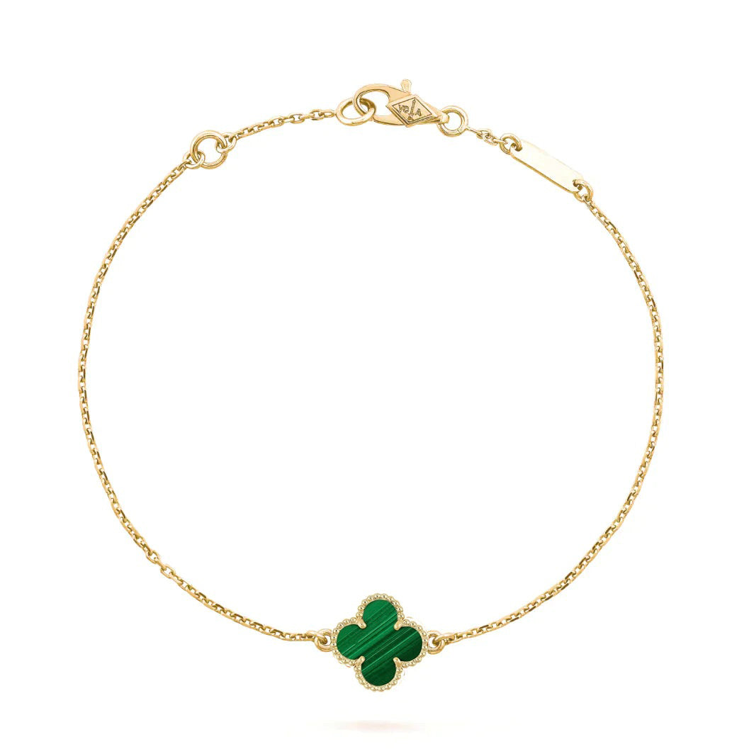 [OAKJURI Jewelry]CLOVER BRACELET MALACHITE 1 MOTIF