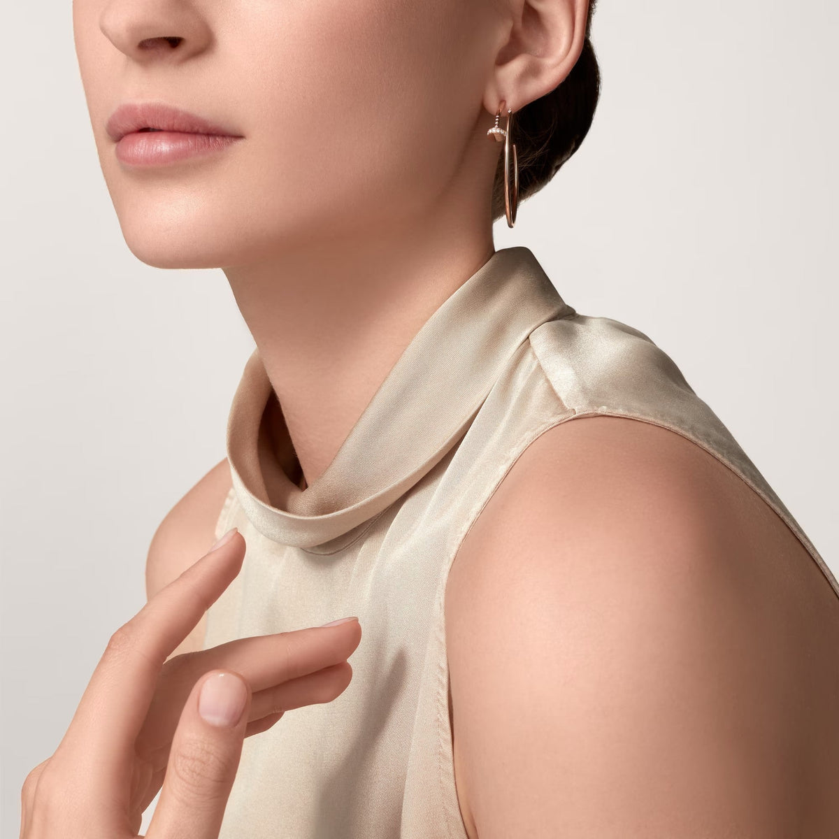 [OAKJURI Jewelry] JUSTE HALF DIAMOND LARGE EARRINGS