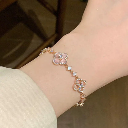 [OAKJURI Jewelry]CLOVER 5 MOTIF PINK BLUE RED WHITE BRACELET
