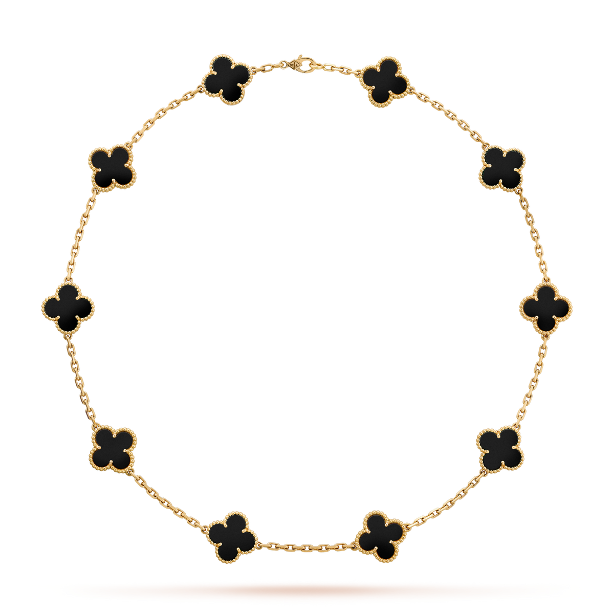 [OAKJURI Jewelry]CLOVER 10 MOTIFS ONYX NECKLACE