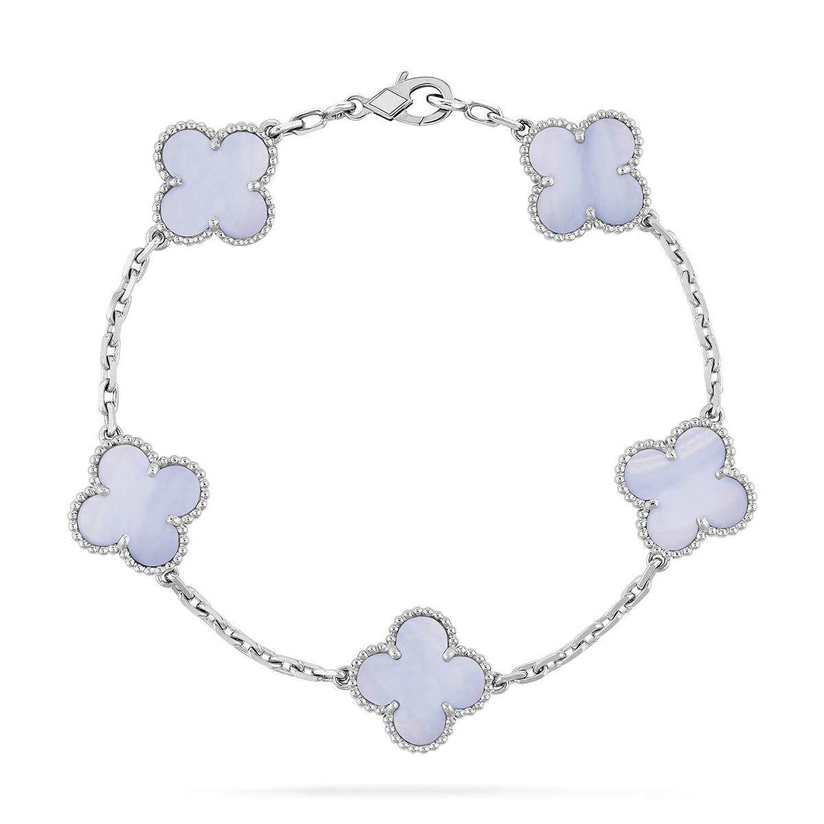 [OAKJURI Jewelry] CLOVER 5 MOTIF PURPLE CHALCEDONY BRACELET COLLECTION