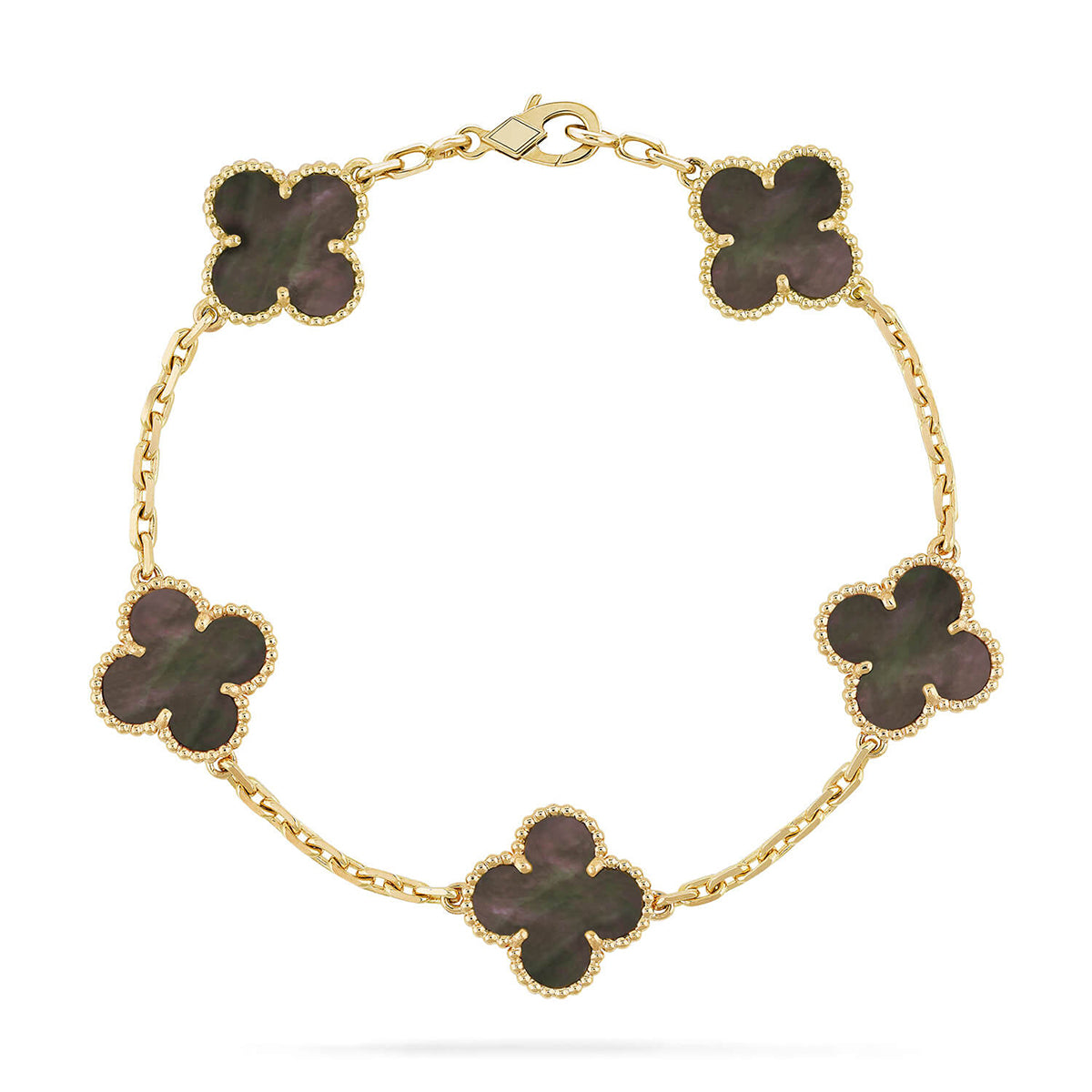 [OAKJURI Jewelry] CLOVER 5 MOTIF GRAY MOP BRACELET COLLECTION