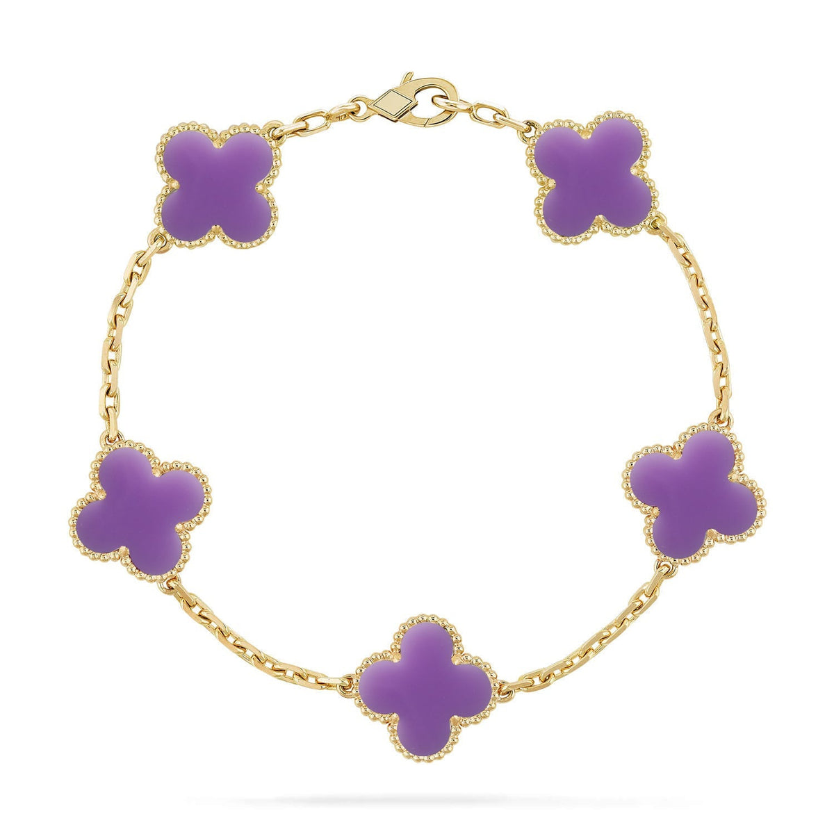 [OAKJURI Jewelry]CLOVER 5 MOTIF LIGHT PURPLE BRACELET COLLECTION