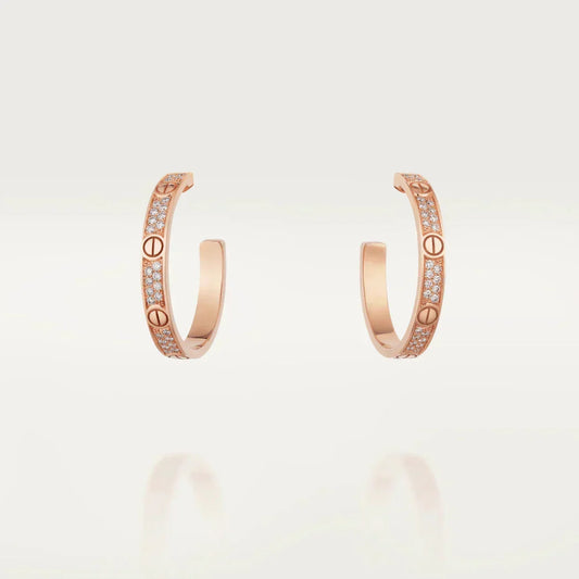 [OAKJURI Jewelry] LOVE EARRINGS 3.6MM DIAMOND PAVED