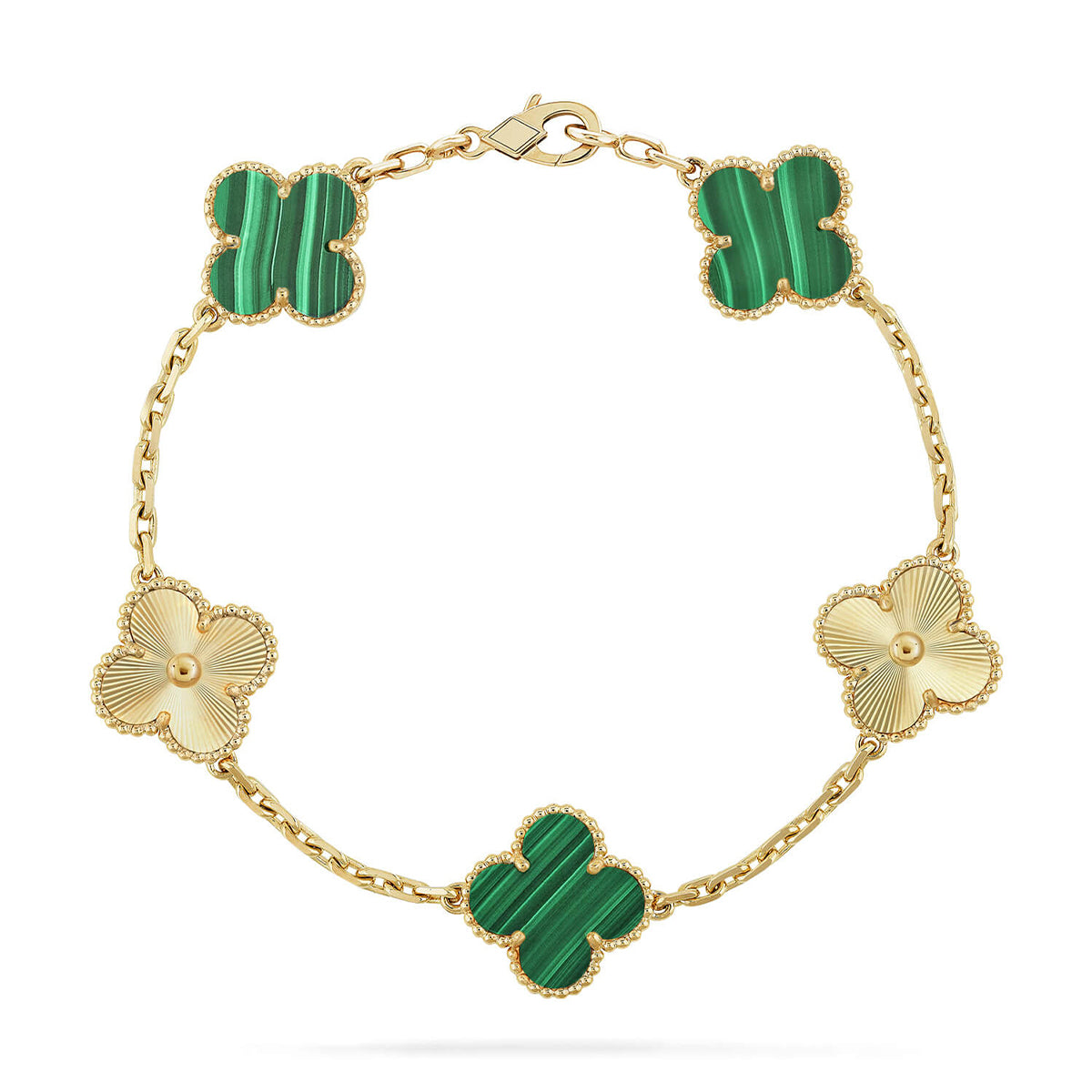 [OAKJURI Jewelry] CLOVER 5 MOTIF MALACHITE BRACELET COLLECTION