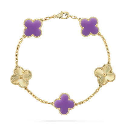 [OAKJURI Jewelry]CLOVER 5 MOTIF LIGHT PURPLE BRACELET COLLECTION