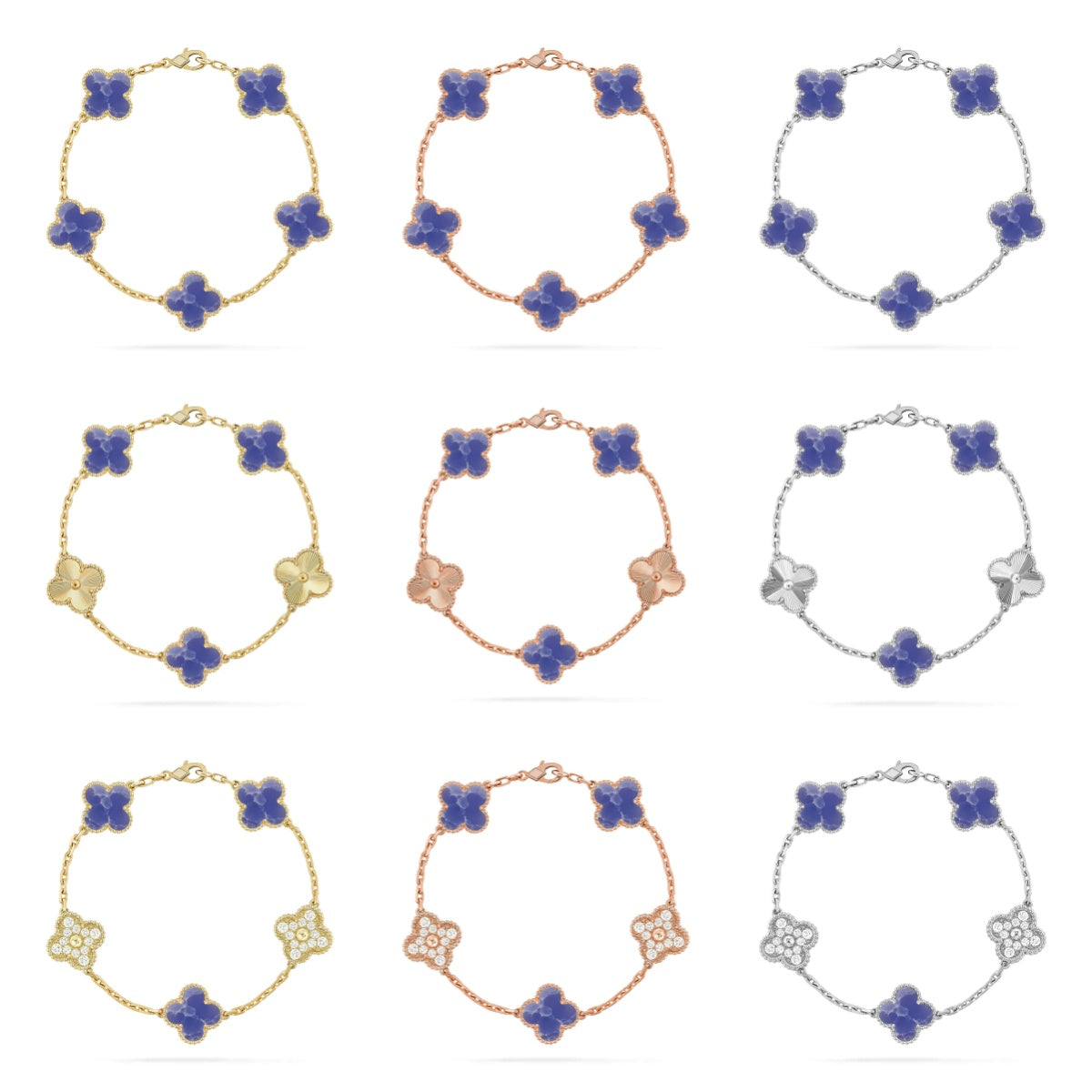 [OAKJURI Jewelry]CLOVER 5 MOTIF BLUE VEINS BRACELET COLLECTION