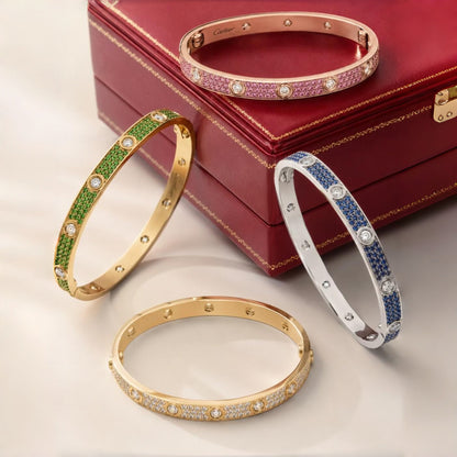 [OAKJURI Jewelry]2026 PAVE GEMSTONE LOVE BRACELET 6.1MM 10 DIAMONDS