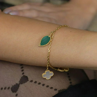 [OAKJURI Jewelry]LUCKY SPRING 5 MOTIF GOLD BRACELET
