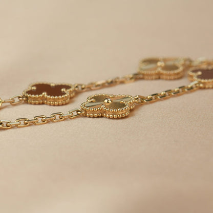 [OAKJURI Jewelry]CLOVER  5 MOTIFS CARNELIAN GOLD BRACELET