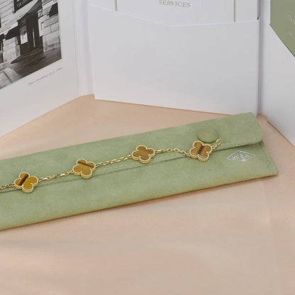 [OAKJURI Jewelry] CLOVER 5 MOTIFS TIGER EYE BRACELET COLLECTION