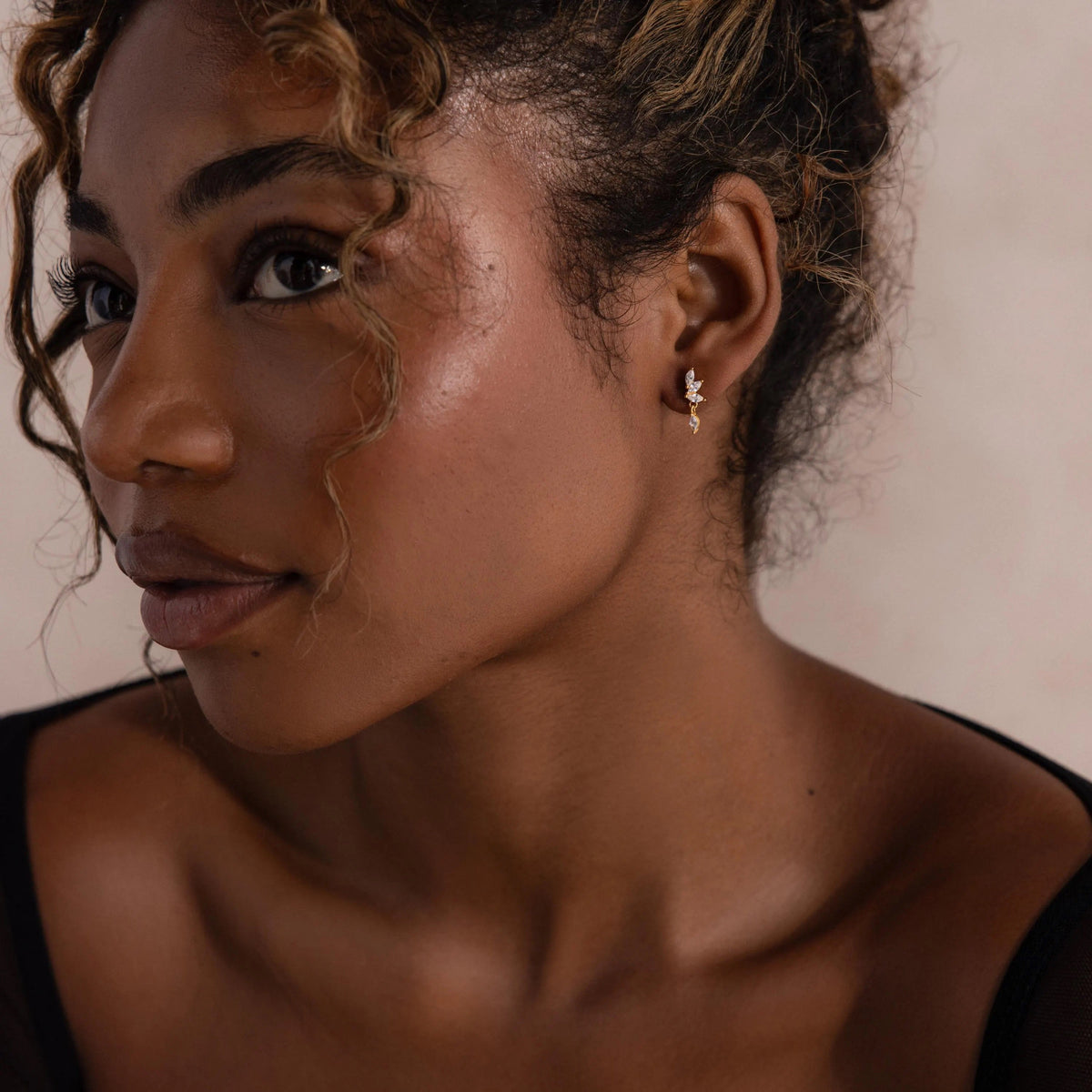 Diamond Marquise Drop Studs