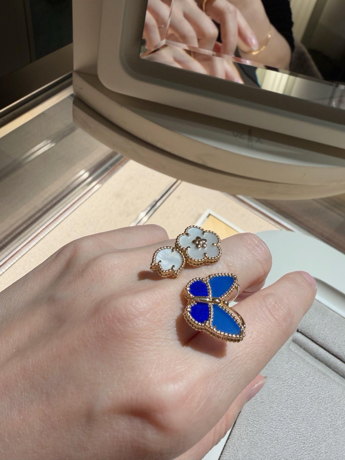 [OAKJURI Jewelry]LUCKY SPRING BUTTERFLY OPEN-FACE RINGS