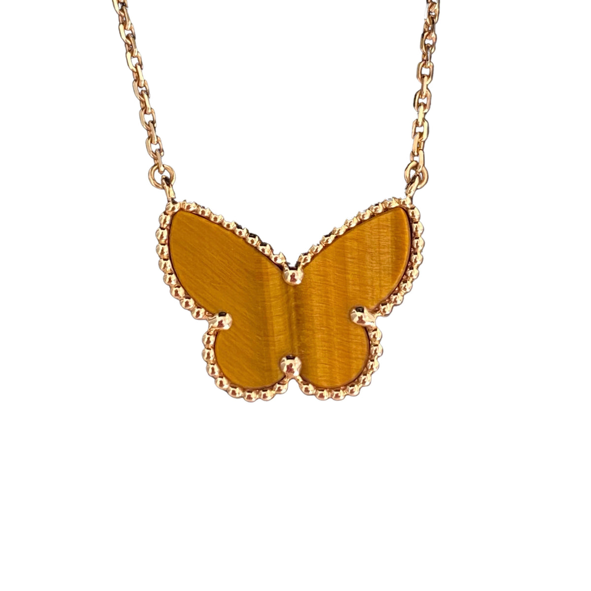 [OAKJURI Jewelry] TIGER__ EYE BUTTERFLY NECKLACE