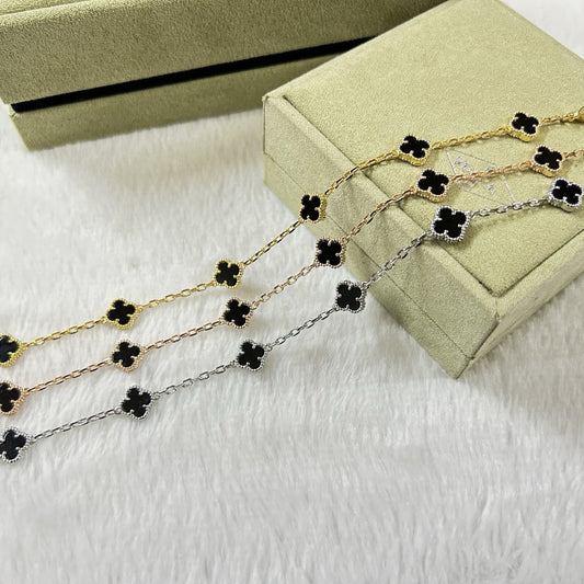 [OAKJURI Jewelry]CLOVER 6 MOTIF  ONYXS BRACELET
