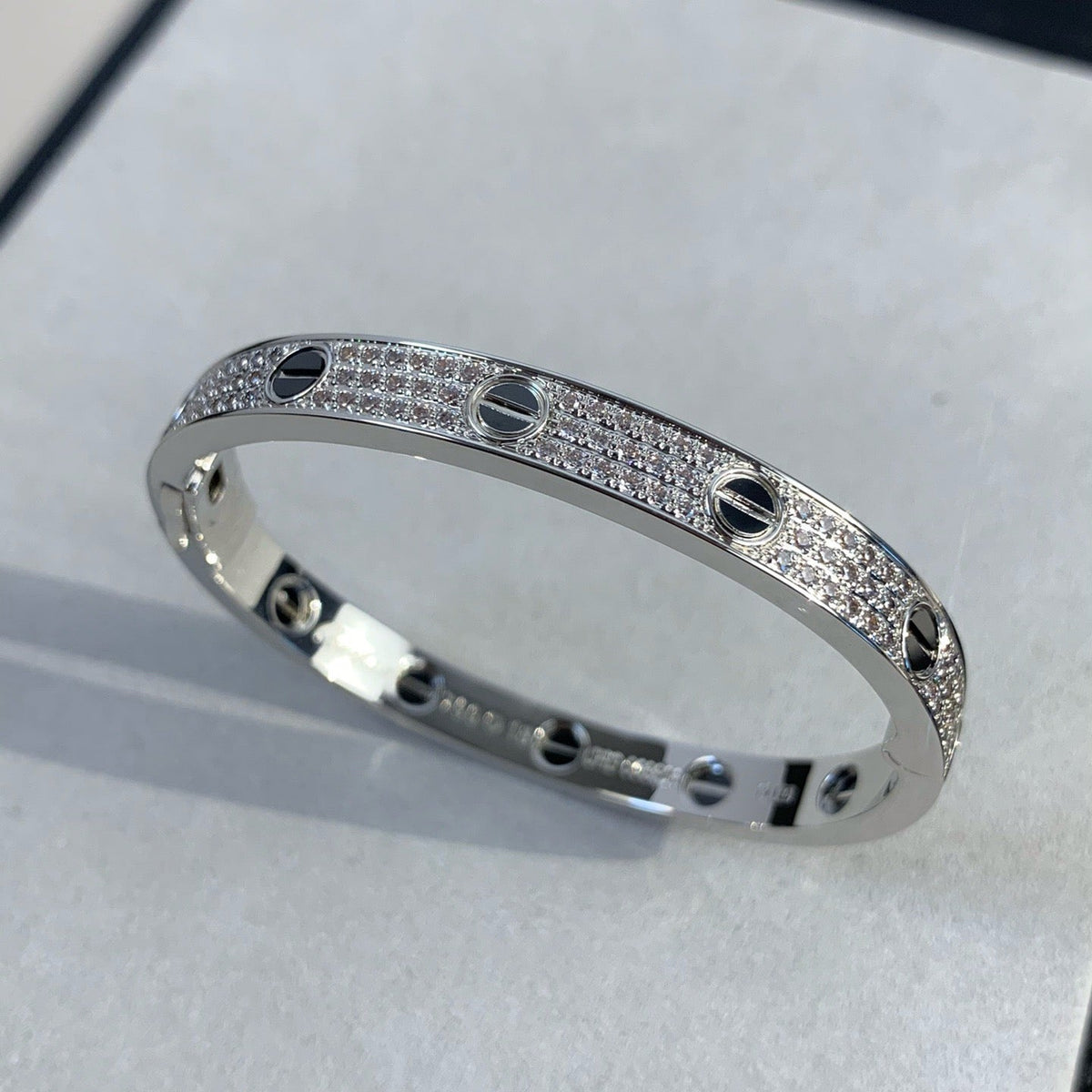 [OAKJURI Jewelry] LOVE BRACELET 6.1MM DIAMOND-PAVED CERAMIC