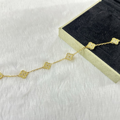 [OAKJURI Jewelry]CLOVER 6 MOTIF DIAMOND BRACELET