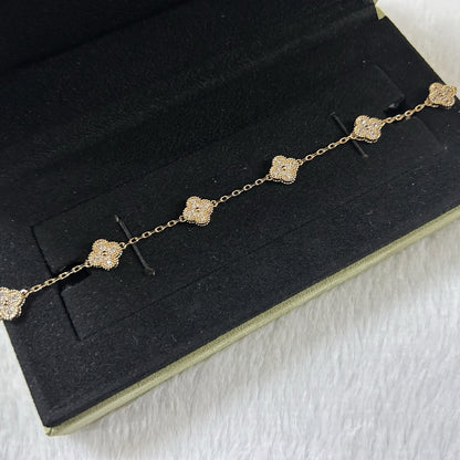 [OAKJURI Jewelry]CLOVER 6 MOTIF DIAMOND BRACELET