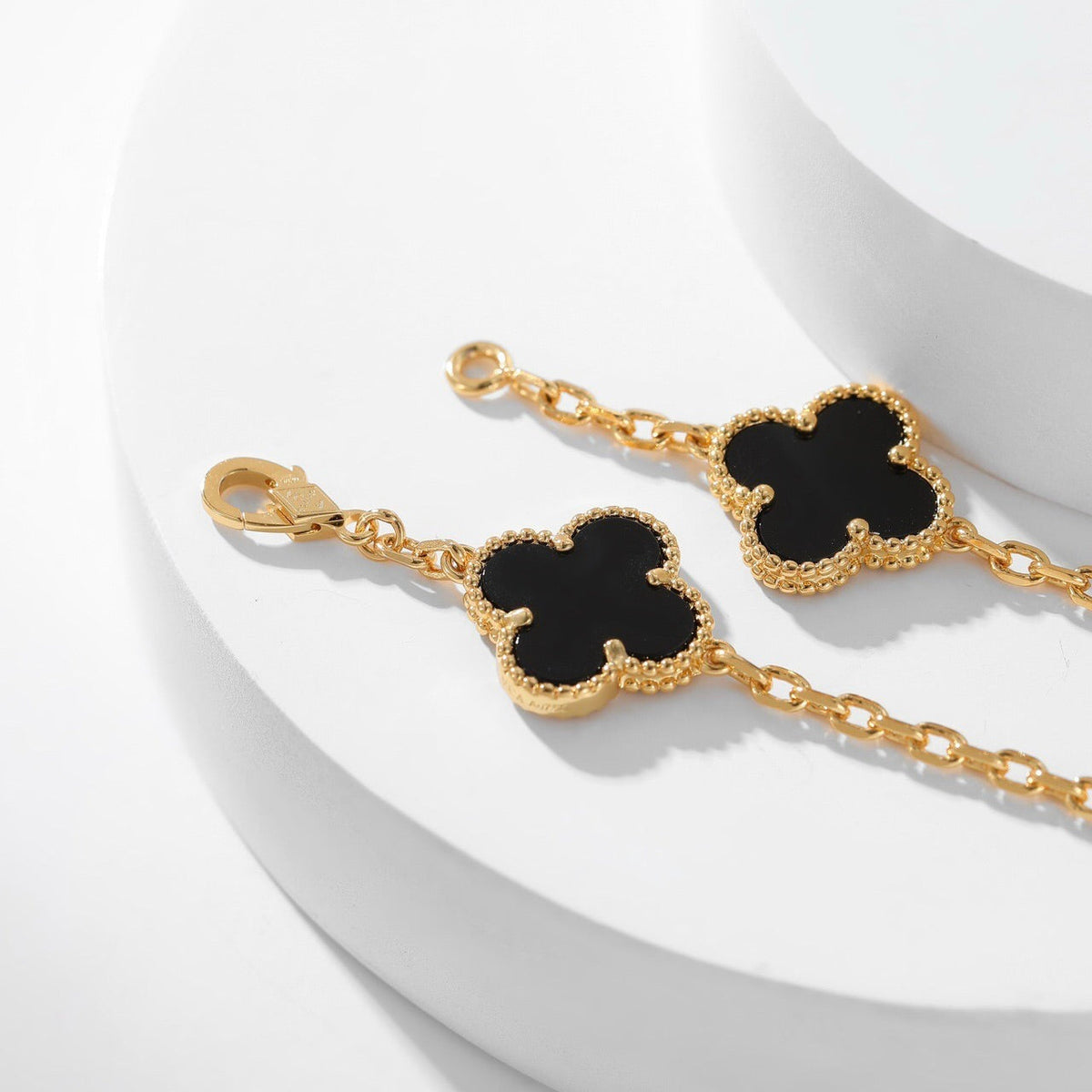 [OAKJURI Jewelry]CLOVER 10 MOTIFS ONYX NECKLACE