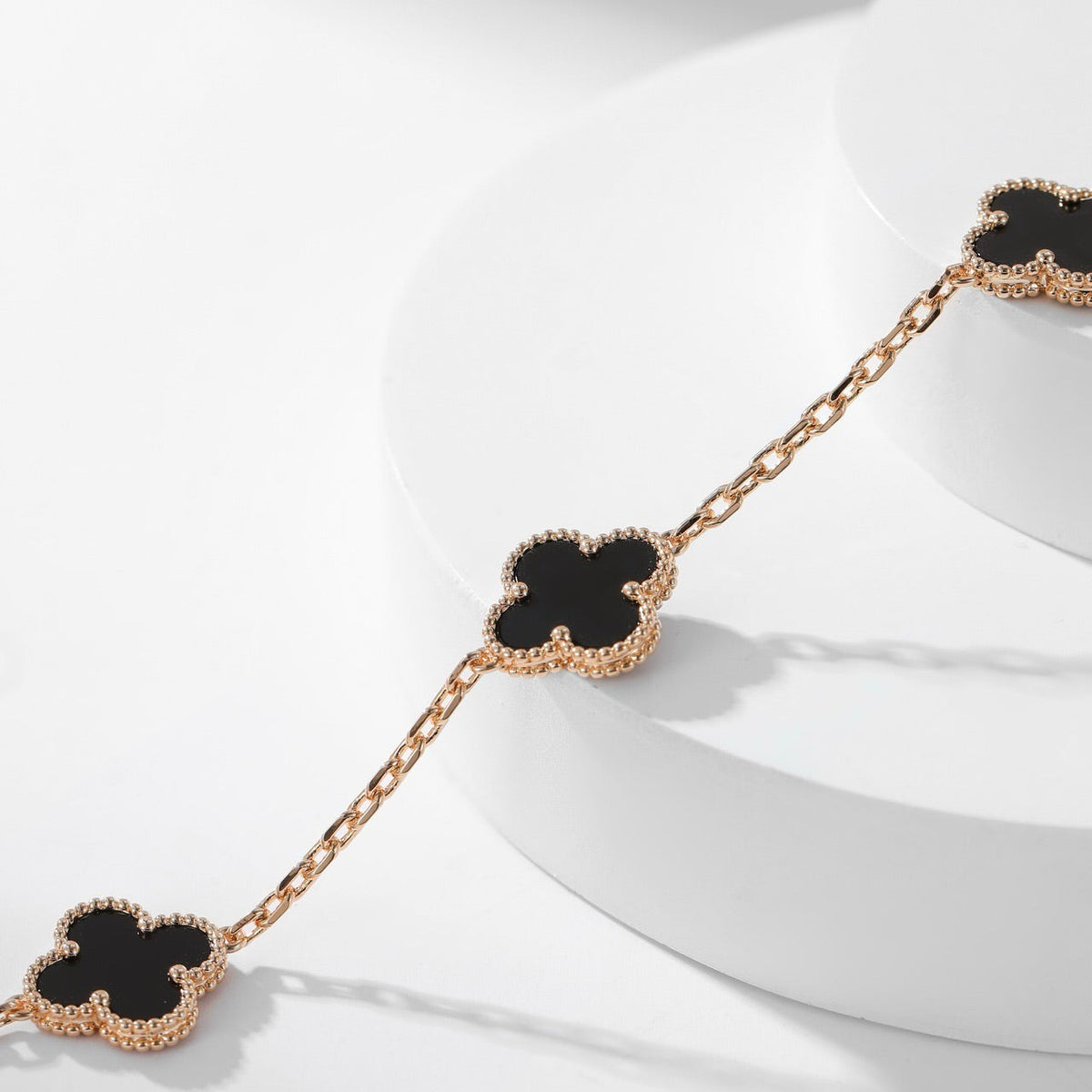 [OAKJURI Jewelry]CLOVER 10 MOTIFS ONYX NECKLACE
