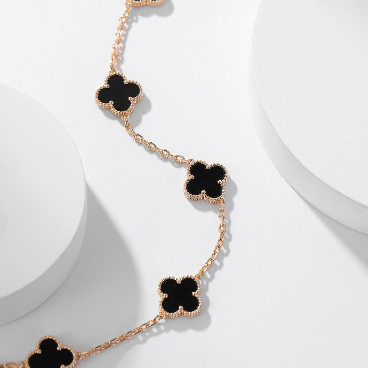 [OAKJURI Jewelry]CLOVER 10 MOTIFS ONYX NECKLACE
