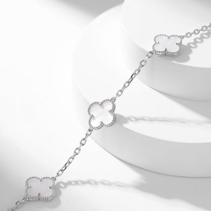 [OAKJURI Jewelry]CLOVER 10 MOTIFS WHITE MOTHER OF PEARL NECKLACE