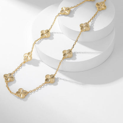 [OAKJURI Jewelry]CLOVER 10 MOTIFS LASER NECKLACE