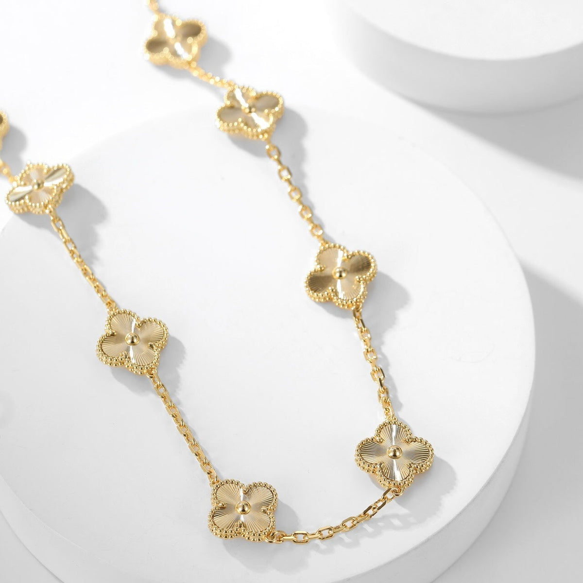 [OAKJURI Jewelry]CLOVER 10 MOTIFS LASER NECKLACE