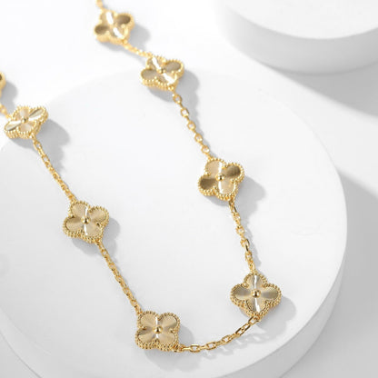 [OAKJURI Jewelry]CLOVER 10 MOTIFS LASER NECKLACE