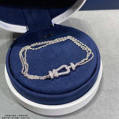 [OAKJURI Jewelry]FORCE SMALL HORSESHOE  DIAMOND CHAIN ROPE BRACELET