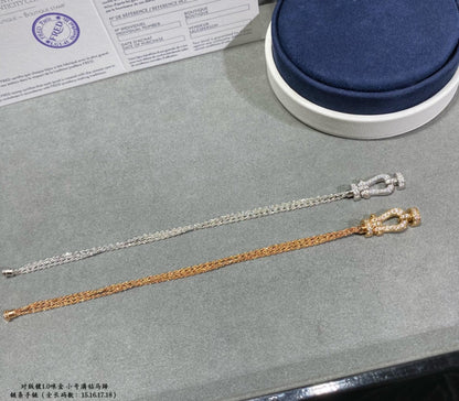 [OAKJURI Jewelry]FORCE SMALL HORSESHOE  DIAMOND CHAIN ROPE BRACELET