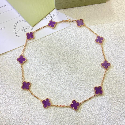 [OAKJURI Jewelry]CLOVER 10 MOTIFS  PURPLE VIOLET  NECKLACE