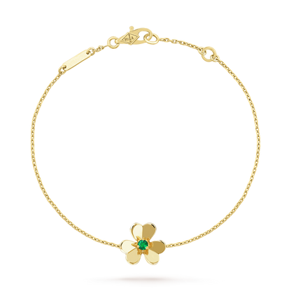 [OAKJURI Jewelry]FRIVOLE GOLD FLOWER PINK MALACHITE BRACELET