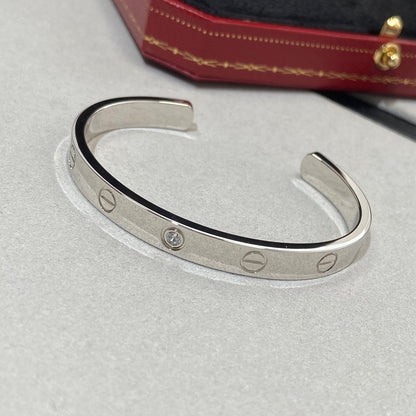 [OAKJURI Jewelry] LOVE BRACELET 6.1MM 1 DIAMOND OPEN CUFF