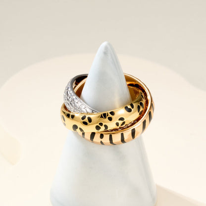 [OAKJURI Jewelry] TRINITY  RING LEOPARD PRINT