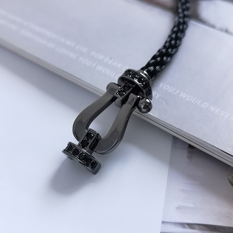 [OAKJURI Jewelry]FORCE LARGE SERIES HORSESHOE BLACK SAMURAI BRACELET