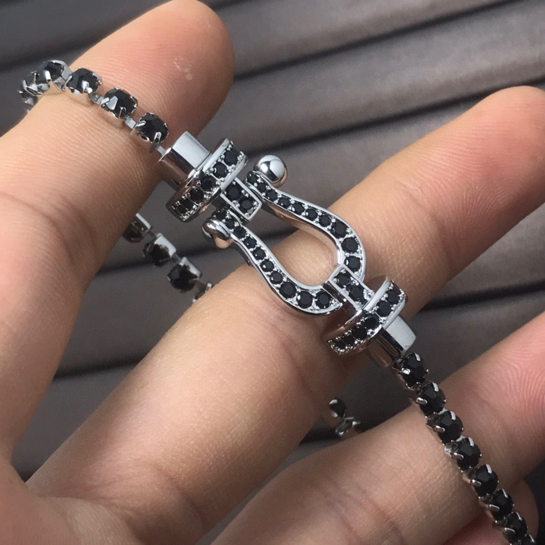 [OAKJURI Jewelry]FORCE  LARGE HORSESHOE FULL DIAMOND TENNIS BRACELET