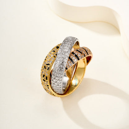 [OAKJURI Jewelry] TRINITY  RING LEOPARD PRINT